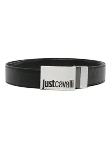 Ремень с тисненым логотипом Just Cavalli, черный