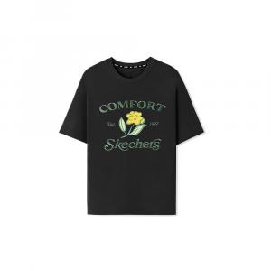 Skechers Футболка с рукавом дроп-шиoulder женская carbon black 0018