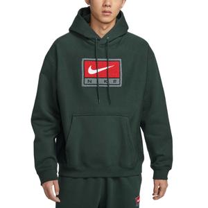 Nike Толстовка мужская Black Spruce Green/White с капюшоном Moderate Regular