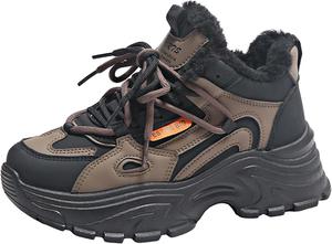 Женские замшевые водонепроницаемые ботинки UANGLI с шнуровкой, зимние высокие снегоступы, зимние, милые, удобные, мягкие, повседневные и модные, Black