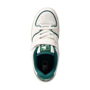 Массивные противоскользящие износостойкие низкие детские скейтбординг кроссовки White Green MLB