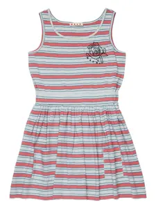 Полосатое платье без рукавов Marni Kids, красный