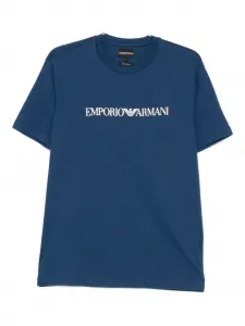 Футболка с логотипом EMPORIO ARMANI, синий