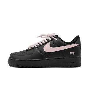 Nike Кроссовки Air Force 1 устойчивые к истиранию низкие для скейтбординга унисекс розово-черные, цвет Pink Black