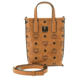 MCM Сумка через плечо мини женская из кожи наппа коричневая и коньячная