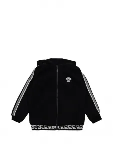 Худи с вышивкой Versace Kids, черный