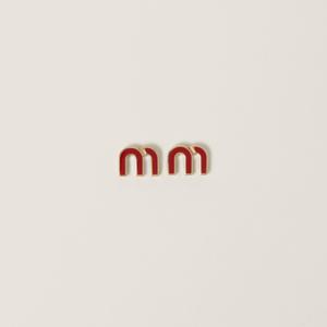 Серьги из металла с эмалью MIU MIU, красный