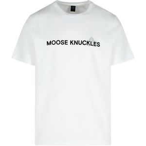 Футболка с бархатистой отделкой Moose Knuckles, белый