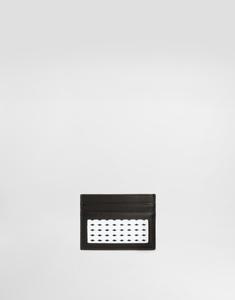 Плетеный кардхолдер из телячьей кожи plongé DOLCE & GABBANA, мультиколор