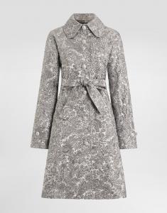 Тренч из жаккардовой ткани с цветочным рисунком и ламе Dolce & Gabbana, серебряный