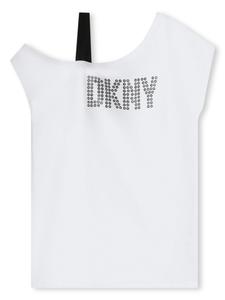 DKNY футболка на одно плечо с логотипом, белый
