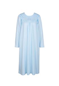 Женская ночная рубашка с длинными рукавами, длина 110 см, мягкий хлопок CALIDA, светло-голубой