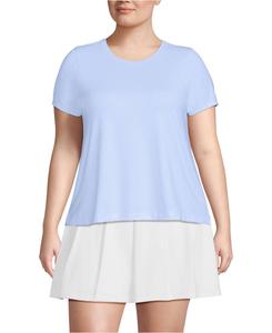 Футболка с коротким рукавом и круглым вырезом Plus Size Power Performance Lands' End, Soft sky blue