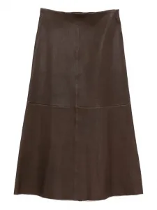 Кожаная юбка А-силуэта BY MALENE BIRGER, коричневый