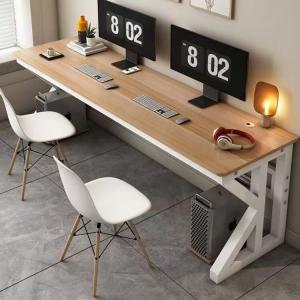 Игровой стол Zhenyanxuan 120x60x75 см, прямоугольный, для компьютера, светлый орех и белая рама