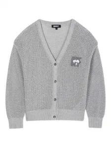 Кардиган с V-образным вырезом Dkny Kids, серый