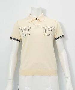 Вязаная рубашка-поло с принтом в стиле «вышивка»