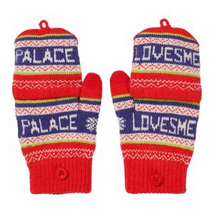 Palace Акриловые вязаные перчатки унисекс, красные