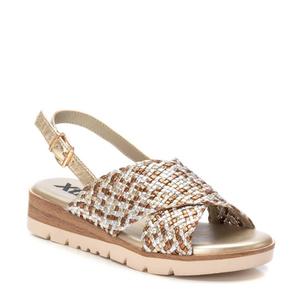 Женские плетеные босоножки на ремешке в золотом цвете Xti