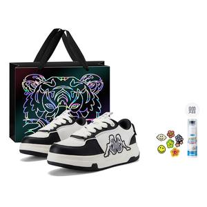 Kappa Износостойкие легкие низкие скейтерские кроссовки для увеличения роста унисекс белый черный - белый/черный (сумка для покупок + шнурки), цвет White/Black (Shopping Bag+Shoelace)