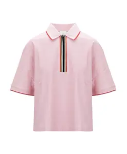 Укороченная рубашка-поло с застежкой-молнией Burberry, розовый