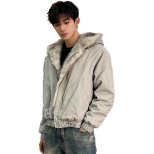 Пуховик Unisex Hooded Thickened VanCamel, белый серый