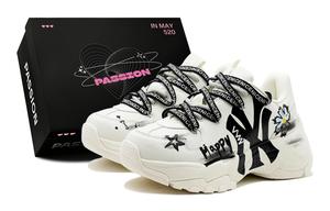 MLB Большие кроссовки с нескользящей подошвой, массивные, унисекс, белые, черные, серые