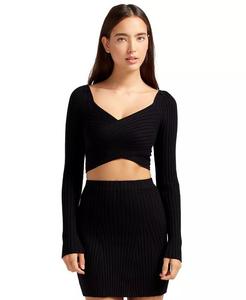 Укороченный вязанный свитер Forget Me Not Belle & Bloom, черный