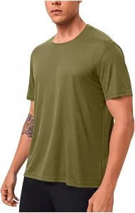 Мужская однотонная футболка для спорта, Stretch Casual с коротким рукавом и круглым вырезом