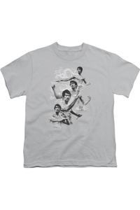 Футболка с коротким рукавом для детей Bruce Lee In Motion Gildan, серебряный
