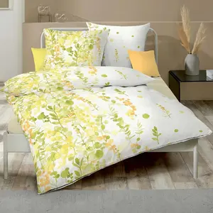 Постельное белье Dream Sleep Seersucker Inaya Lemon 160x210 см + 65x100 см Traumschlaf