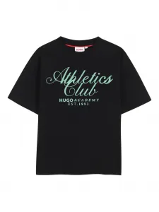 Футболка с короткими рукавами Hugo Kids, черный