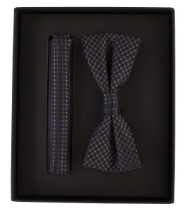 Галстук-бабочка VENTI "Комплект из галстука-бабочки и нагрудного платка VENTI с рисунком", синий