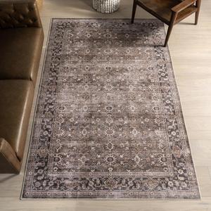 nuLOOM ковер 92 x 153 см с моющейся в стиральной машине поверхностью, водонепроницаемый, устойчивый к пяткам, с противоскользящей основой для гостиной, спальни, кухни, столовой, Rania Brown