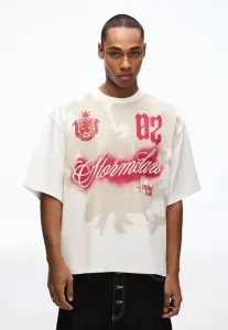 Футболка с принтом boxyfit Bershka, White