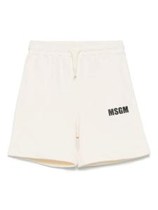 MSGM Kids шорты с логотипом, белый