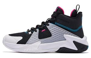 QIAODAN Амортизирующие нескользящие износостойкие баскетбольные кроссовки мидтоп мужские розовый черный белый