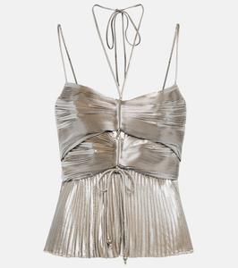 Топ Джастина с воротником-халтером из ламе Altuzarra, серебряный