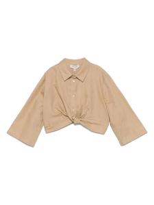 TWINSET Kids рубашка с поясом, коричневый