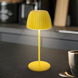 Настольная лампа на батарейках BRILO Riffle Typ A, алюминий - желтый