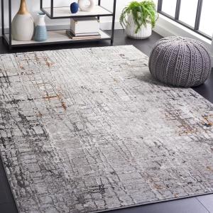 Ковер SAFAVIEH, 122 x 183 см, Meadow Collection, Light Grey & Dark Grey, современный дизайн, не линяет и прост в уходе, идеален для помещений с высокой проходимостью: прихожая, гостиная, спальня (MDW550J)