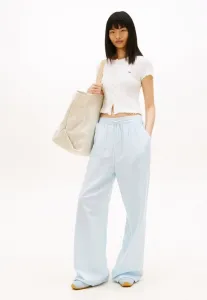 Свободные брюки из смесовой льняной ткани на шнуровке. Tommy Jeans, Light Powdery Blue