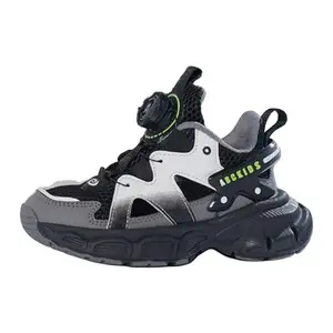 Нескользящие износостойкие низкие детские кроссовки для повседневной носки ABC KIDS, черный/зеленый