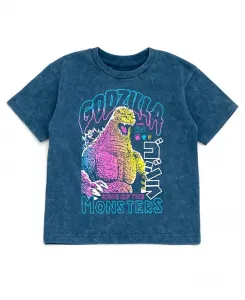 Майка для мальчиков в семейном стиле Godzilla, синий