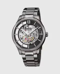 Мужские часы F20632/1 Автоматические черные стальные Festina, черный