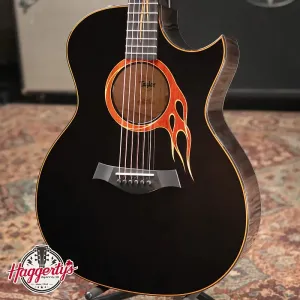 Taylor-guitars Акустико-электрическая гитара Taylor Custom Shop Grand Auditorium - Hot Rod Black с жестким чехлом
