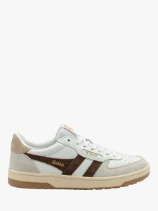 Кожаные кроссовки Hawk на шнуровке Gola, White/Brown/Multi