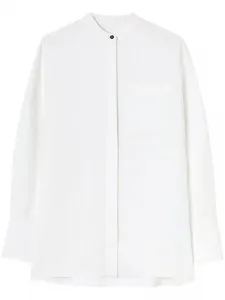 Льняная рубашка с приспущенными плечами JIL SANDER, белый
