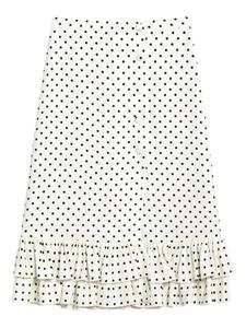 Valentino Garavani юбка миди в горох, белый