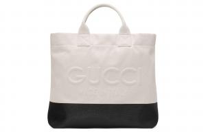Gucci Мужская сумка-шоппер, сумка через плечо, дамская сумка из натурального холста, белая и черная